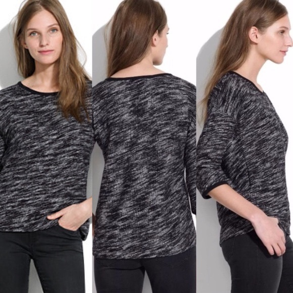 Madewell Tops - MADEWELL Black Marled Shadowtree Pullover Top sz M